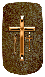 DAROYAL-517-CP-SH-BR Copper 3 Crosses Shimmer Brown Background